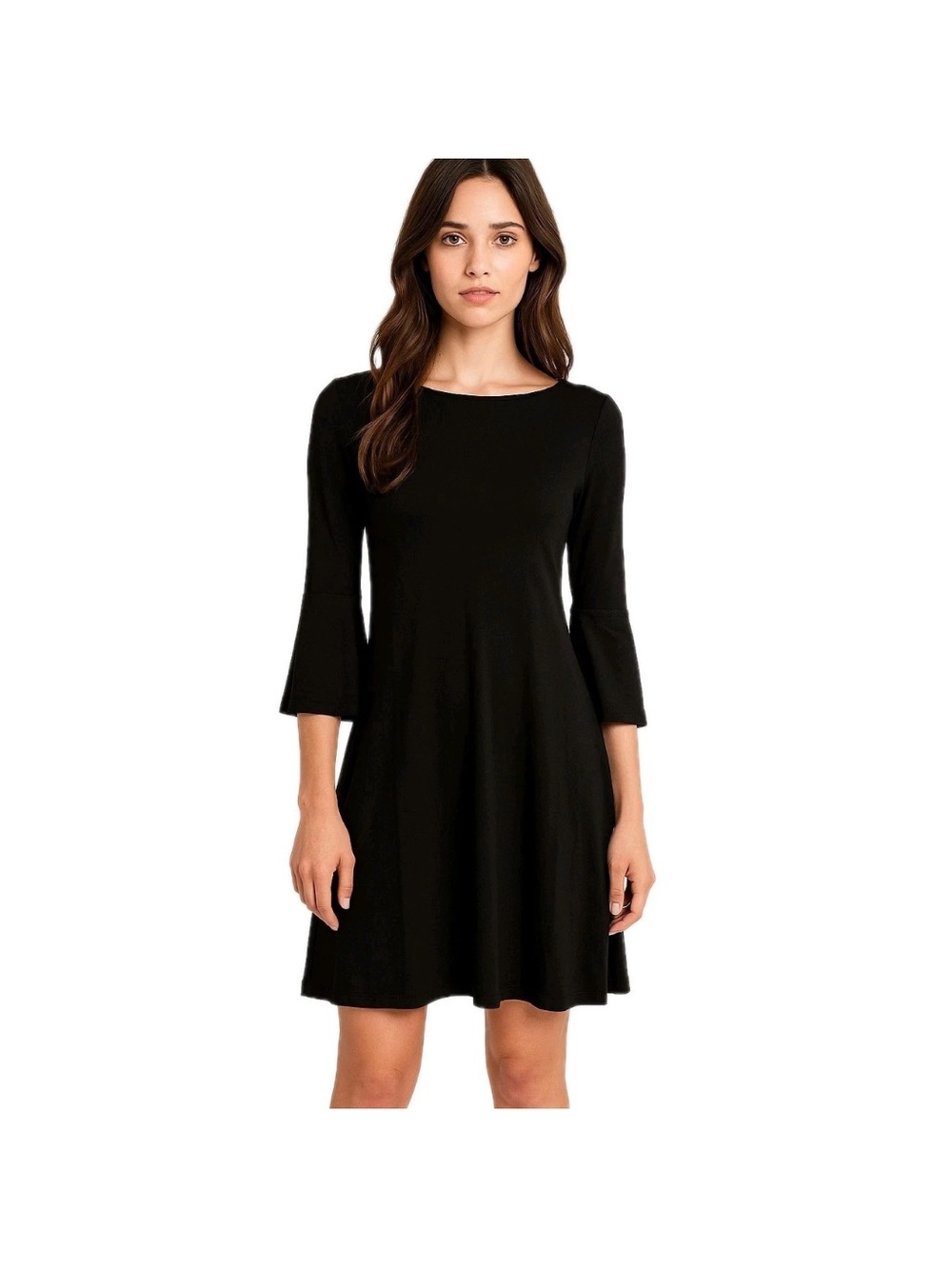 Lilly Pulitzer Ophelia Black Swing Dress XS Bell Sleeve Stretch LBD